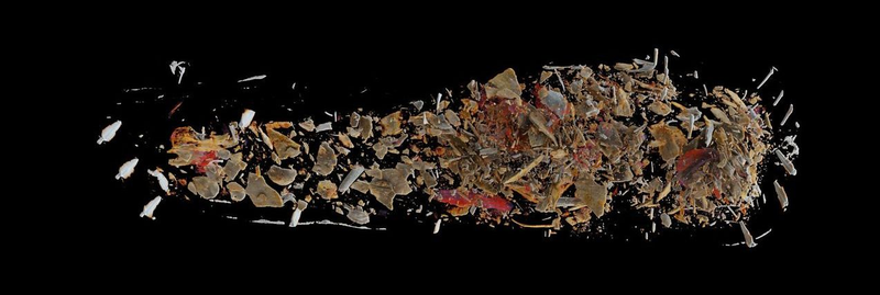 The scattered contents of the coffin.